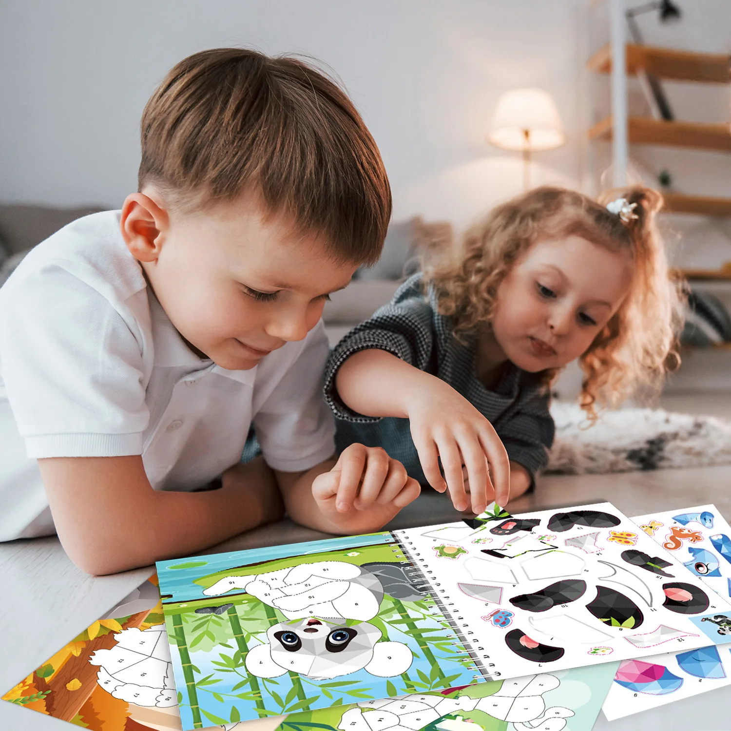 Sticker Painting Books Children's Handicrafts DIY Animals Girls' Jigsaw Puzzles Sticker Toys Sticker Books