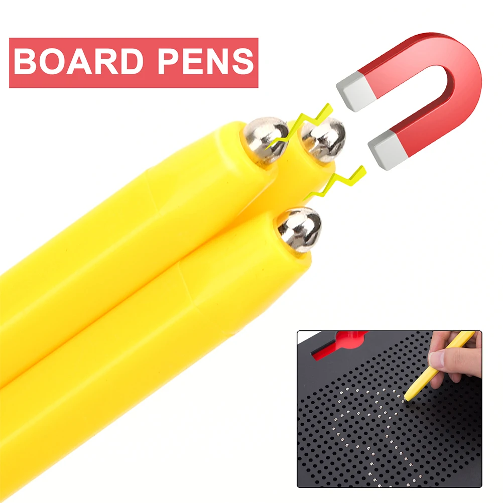 

5pcs Replacement Stylus Magnetic Drawing Pen For Writing Board Reusable Painting Tool Doodle Pen Beads Steel Balls Gift