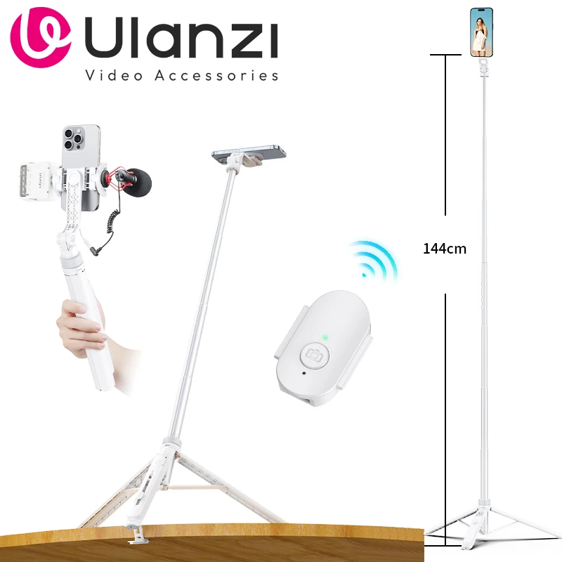 Ulanzi TT88 Overhead Tripod for Phone With Magnetic Clamp Double Cold Shoe Remote Controller Light Desktop Shoot Mantis Bracket