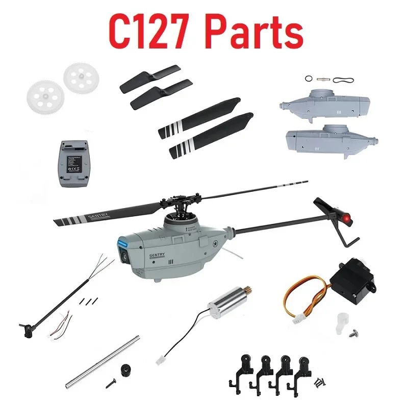 C127 E110 RC Helikopter Suku Cadang Remote Control Mainan Aksesori Rotor Kepala Pisau Motor Penerima Papan Servo