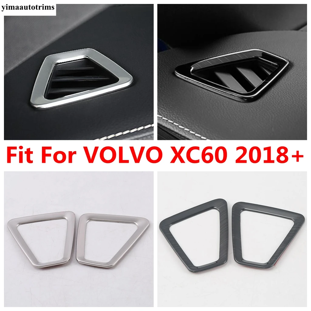 

Center Console Dashboard Air AC Conditioning Vent Outlet Frame Cover Trim Stainless Steel Accessories For VOLVO XC60 2018 - 2024