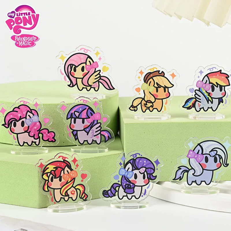 9 Stück Kawaii My Little Pony Twilight Sparkle Mini Standing Rainbow Dash Niedliche Anime Desktop-Dekoration Cartoon Ornament Geschenk
