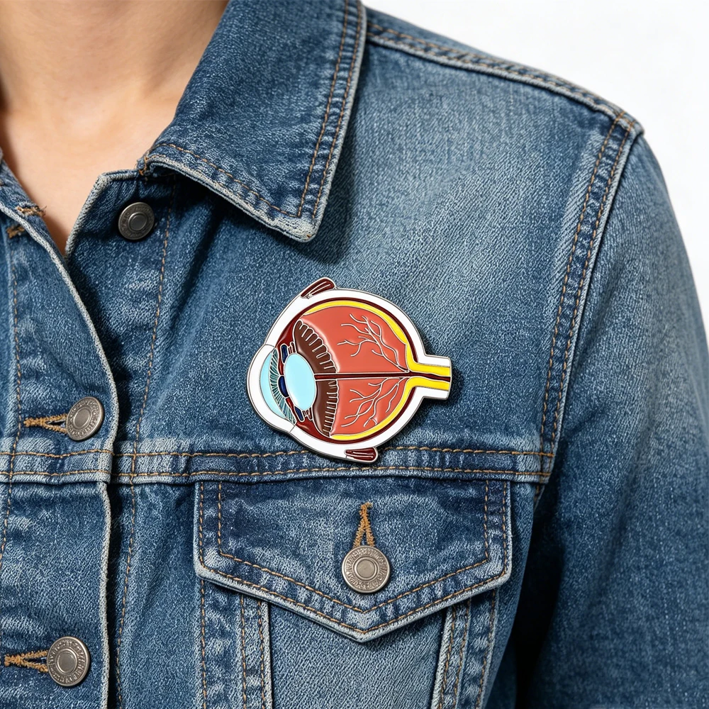 Harong Anatomical Eye Enamel Pin Diagram Of Human Eye Brooch Medical Jewelry For Doctors Nurses And Optometrists As Gifts