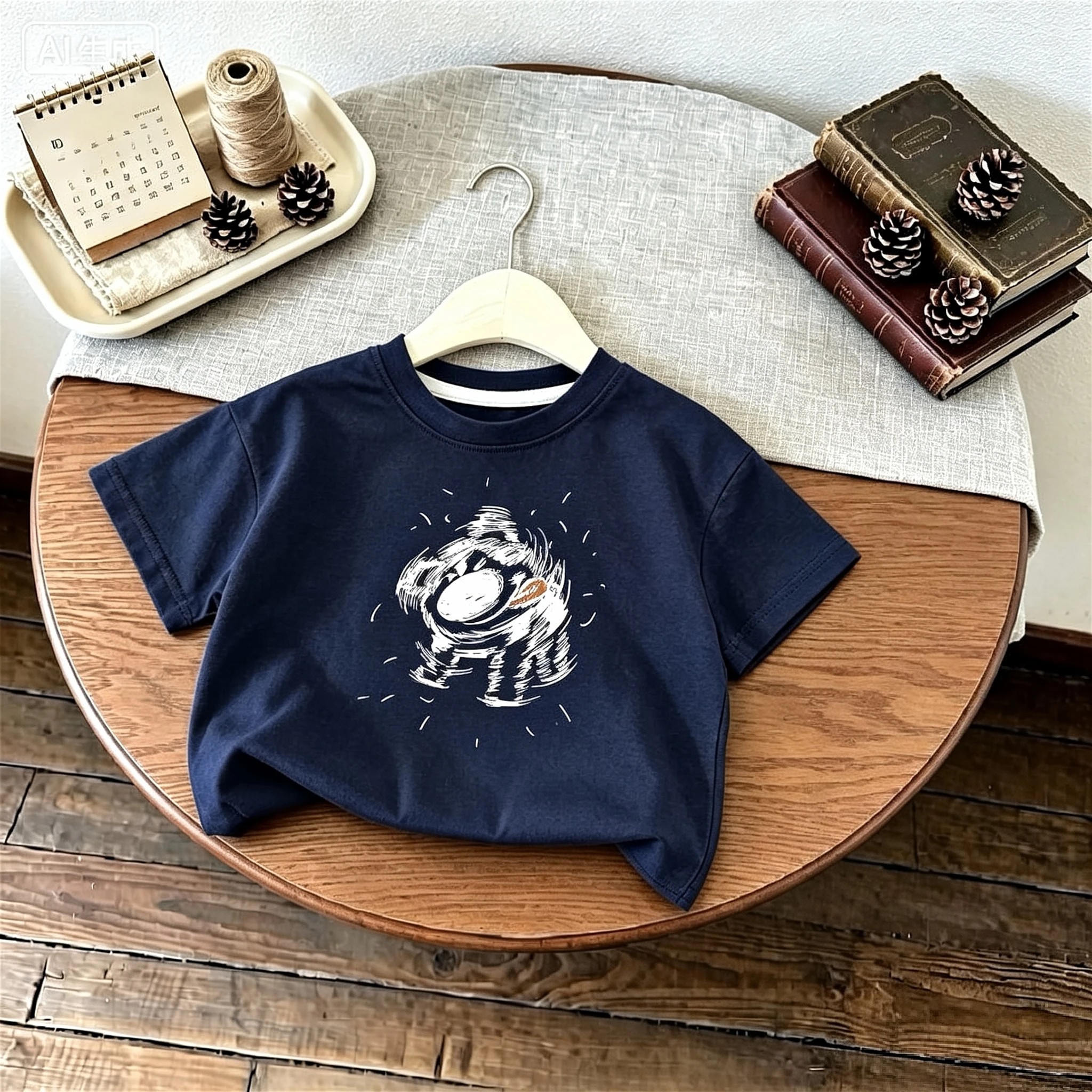 

1-7 Year Old Boys Clothes Short Sleeve T-shirt Summer Loose Casual Crewneck Print Tshirts Tops Children Clothing Fashion T Shirt