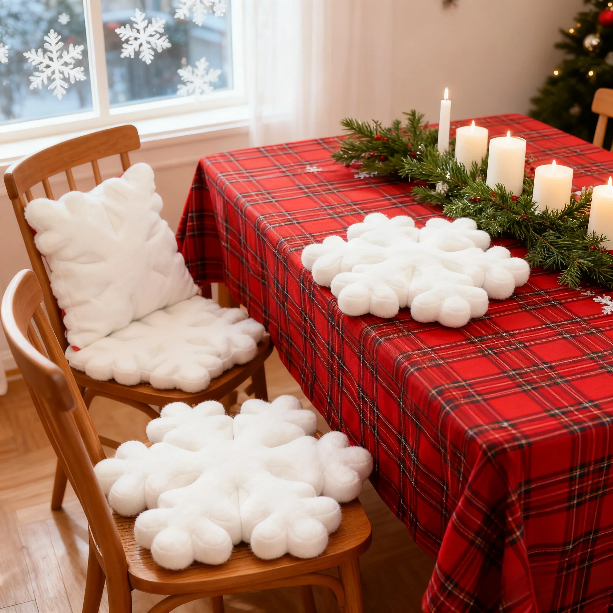 Snowflake Pillow-Soft Plush Cloud-Shaped Cushion  Cozy Winter Home Decor for Sofa & Bedroom,Pillows for Couch/Christmas Ornament