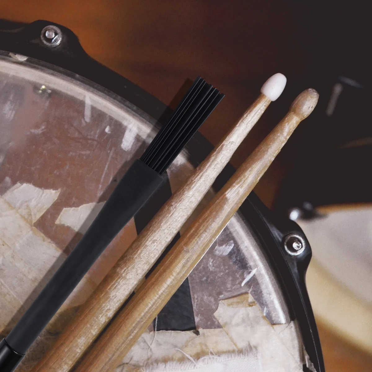 

1Pair Retractable Nylon Drum Brush Durable Stable Bristles Wide Application in Many Kinds of Music Drum
