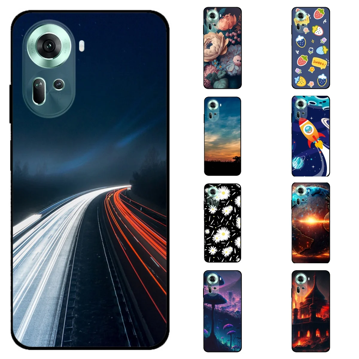 For OPPO Reno11 5G/Reno11Pro Case Black Cover Lion Wolf Silicone Soft Back Cases For OPPO Reno 11 Phone Case Protective Shell