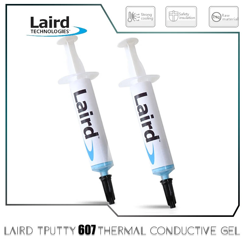 جل Laird Tputty 607 موصل حراري، شحم حراري لإمداد طاقة الكمبيوتر المحمول VRAM، عبوة إبر 5 جرام/10 جرام