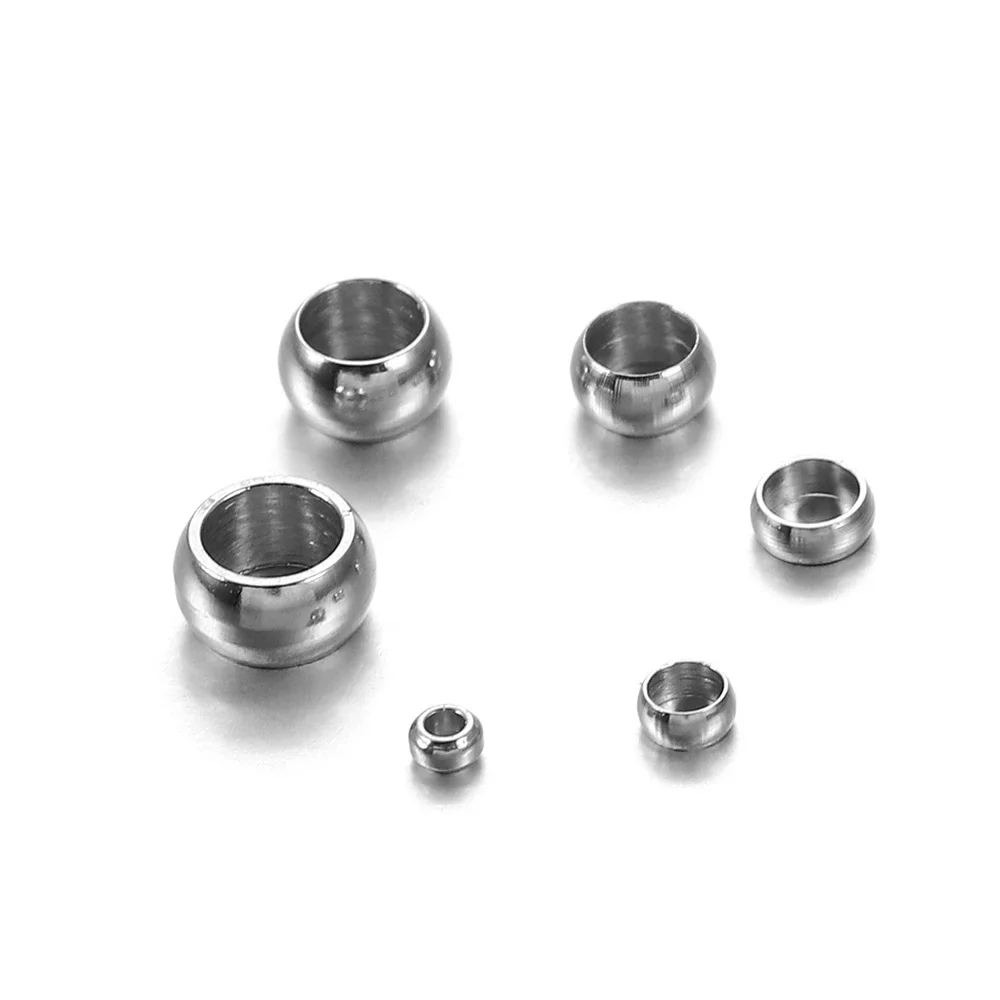 100 Stück Edelstahl-Stopper-Abstandsperlen, Positionierungsperlen, Crimp-Endperlen für DIY-Schmuckherstellungszubehör – Detail 4