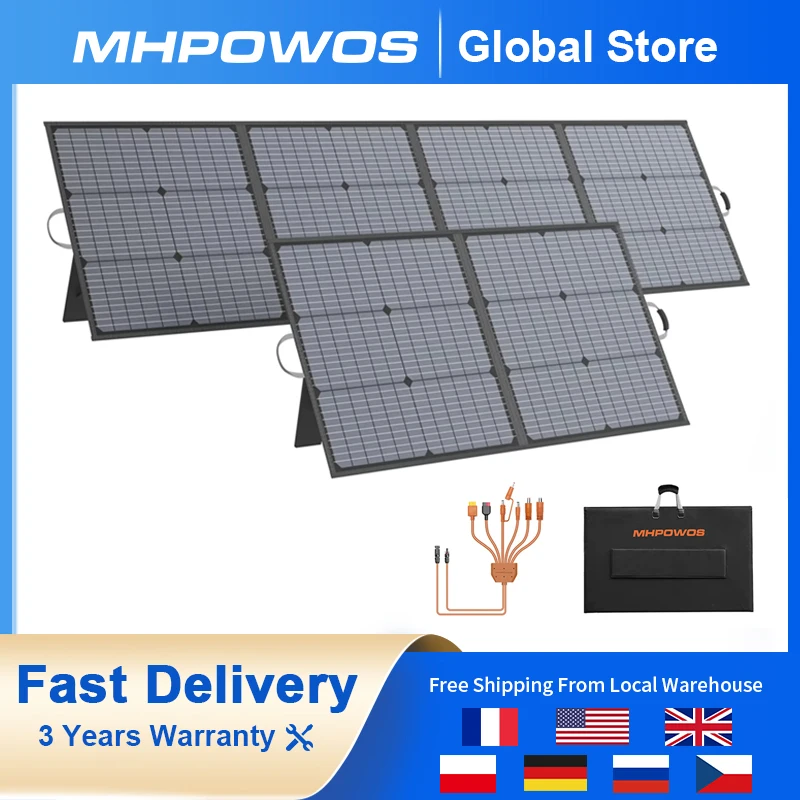 

MHPOWOS 220W/110W Portable Solar Panel Foldable Solar Panels Charger Power Backup, for Power Station RV Camping Off Grid Fishing