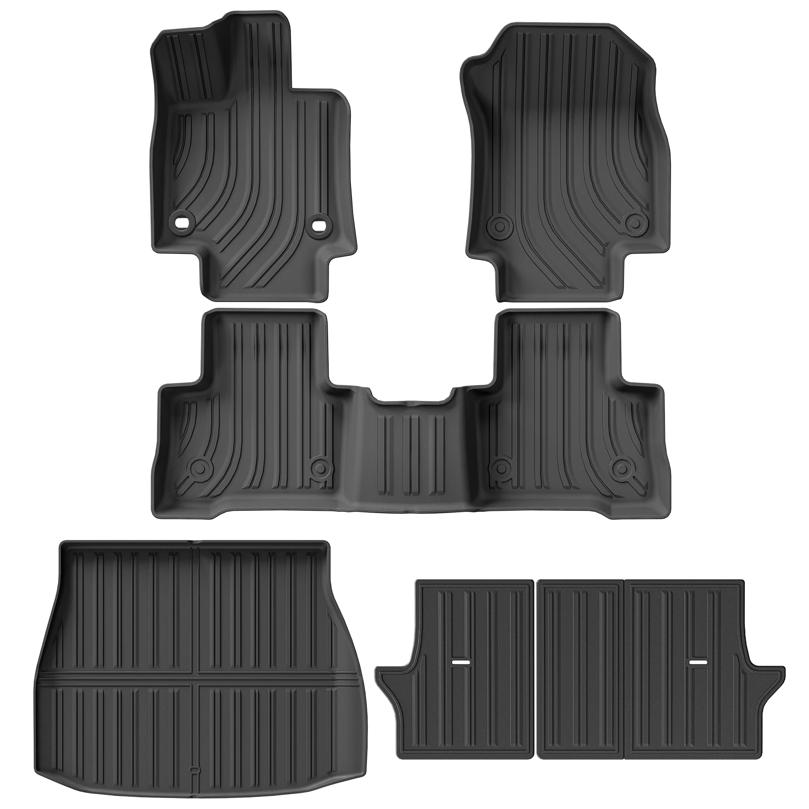Für Toyota Harrier 80 Venza 2021-2025 TPE 3D Autofußmatten Kofferraummatte/Rückenlehnenpolster Wasserdicht Schwarz – Detail 7