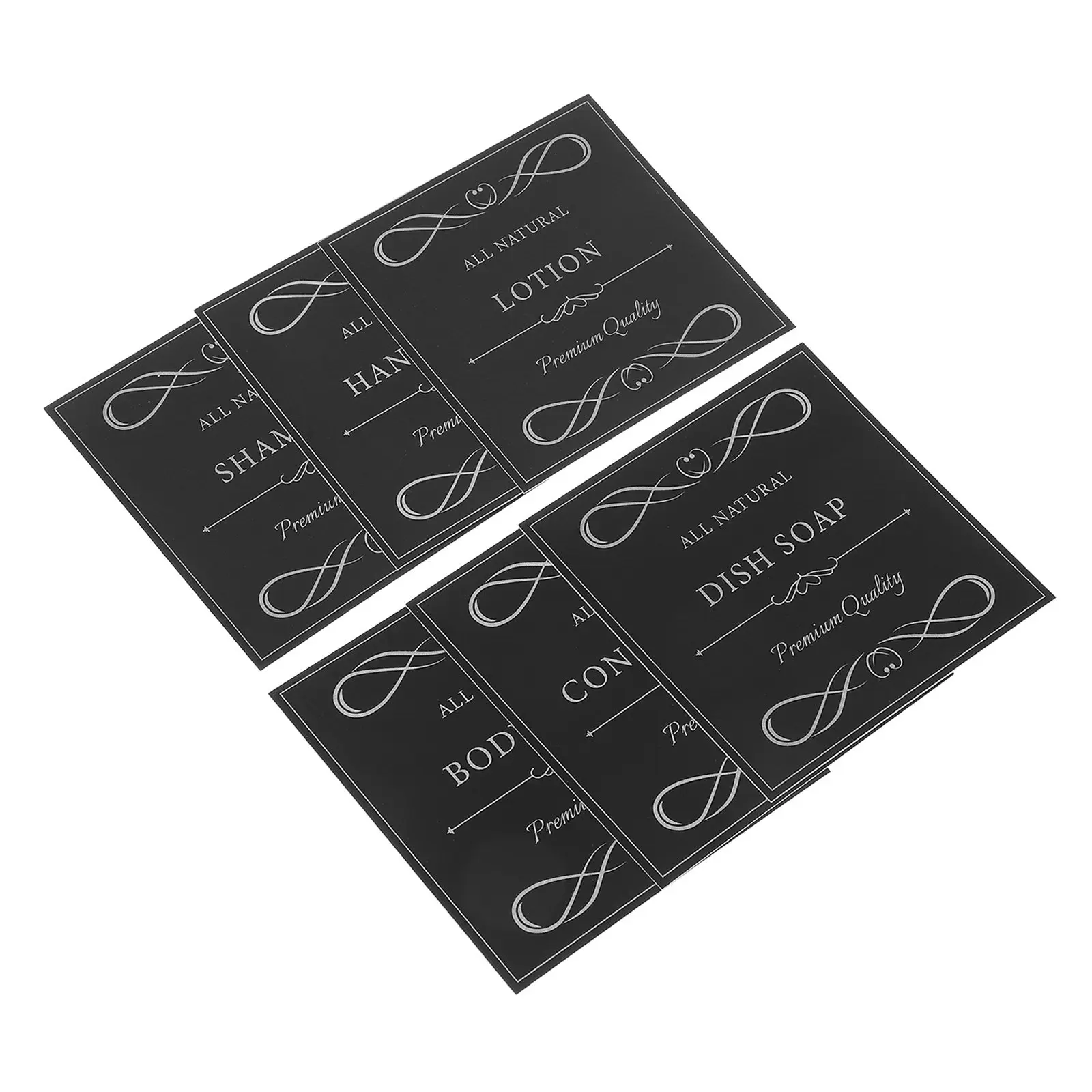 6Sheets Waterproof Minimalist Bathroom Labels Stickers for Hand Soap Dish Soap Shampoo Conditioner Bottles Easy Apply Remove