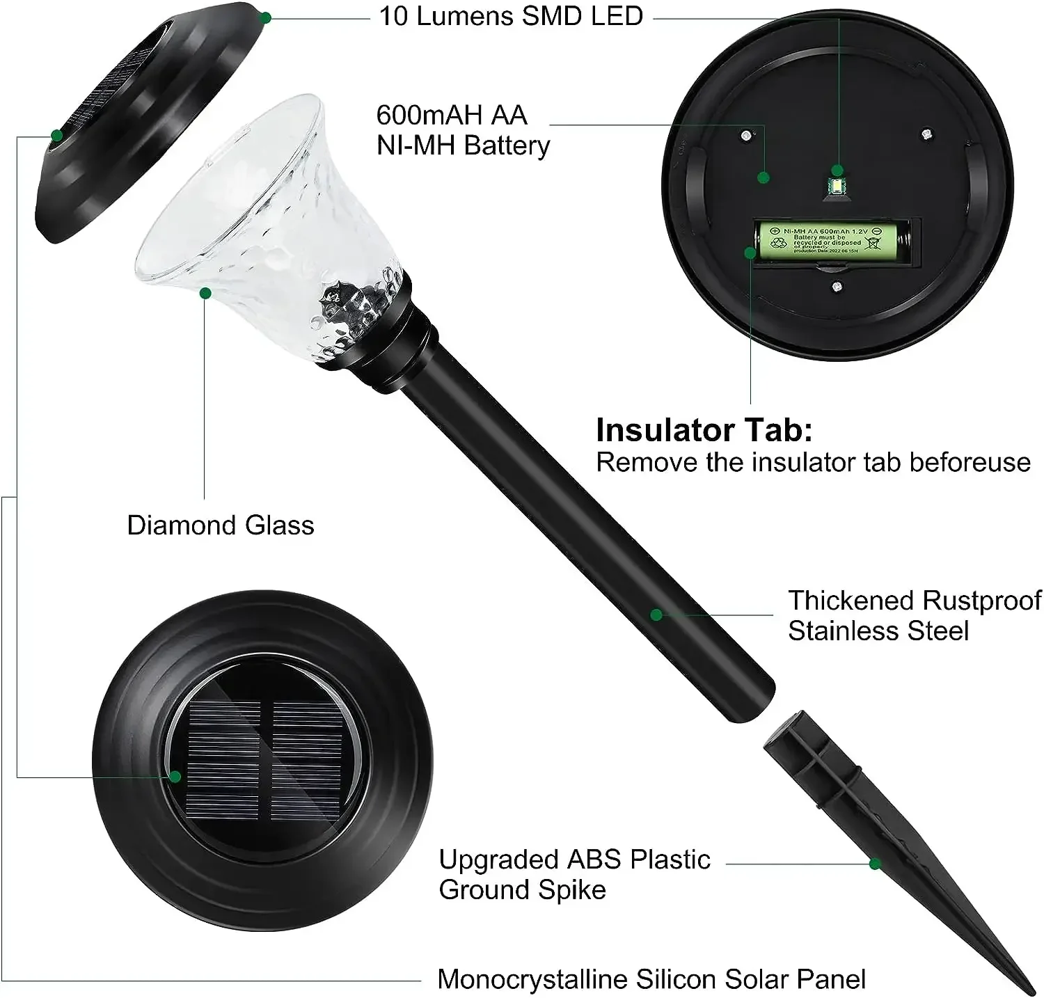Solar Pathway Light Outdoor,Color Changing+Warm White Solar Garden Lights,Bright Solar Path Lights,for Outside Garden Decoration