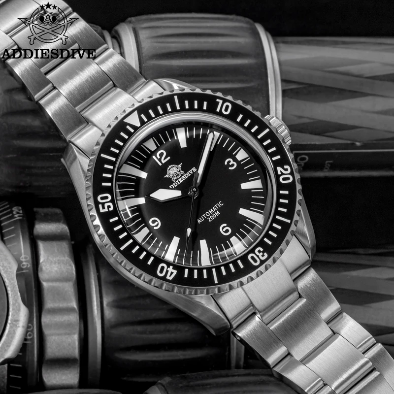 Adpeso jam tangan mekanis pria, arloji otomatis Super bercahaya kaca safir 316L Stainless Steel 200M Diver BGW9 40mm