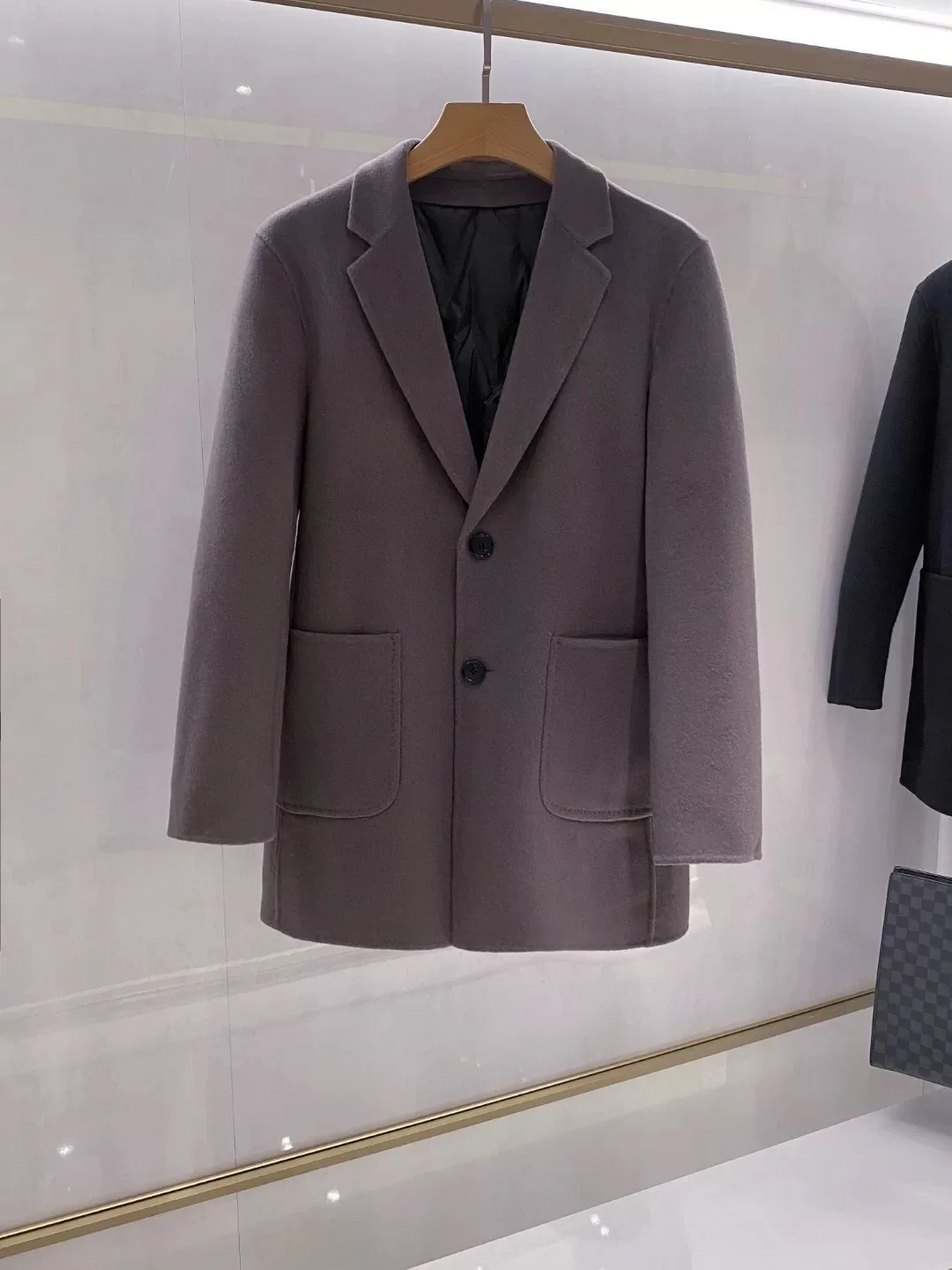 

Ele осень-зима, мужское полушерстяное пуховое пальто, длинное пальто против морщин, модное городское молодежное однотонное пальто на одной пуговице