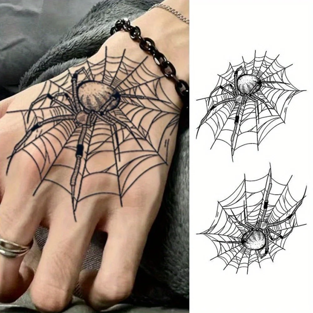 1 Sheet Palm Back Spider Waterproof and Long-lasting Temporary Tattoo