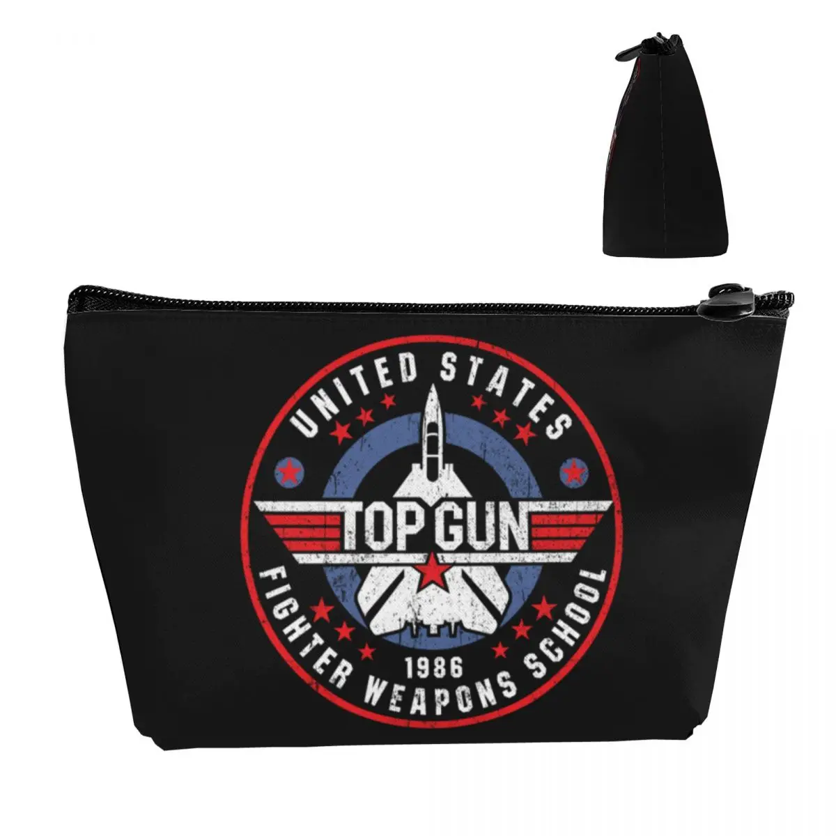 US Fighter Weapons School Worn Cosmetic Bag Women Cute Big Capacity Top Gun Maverick Makeup Case Beauty Storage Toiletry Bags