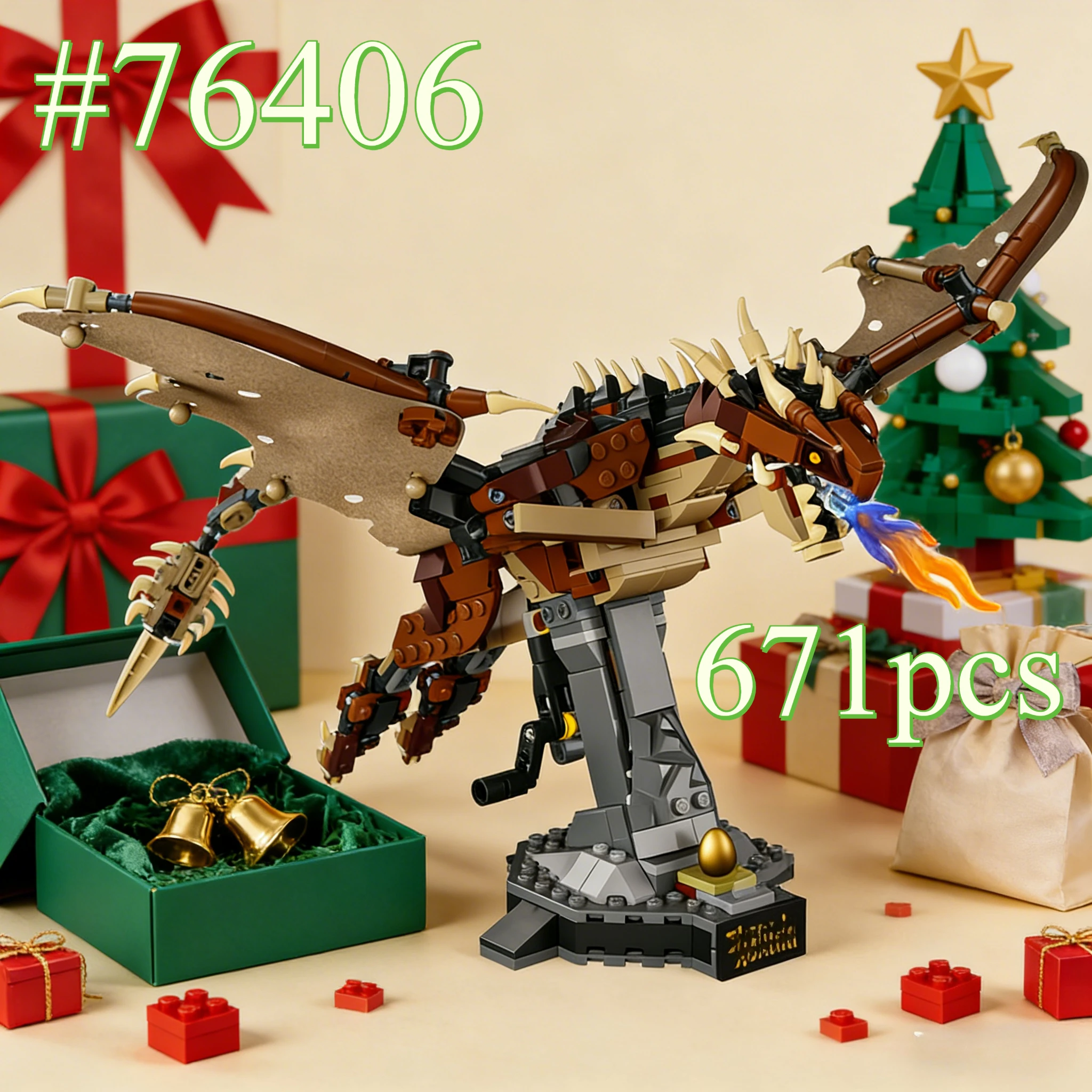 

Модель Magic Flying Dragon 76406, наборы строительных блоков, подходящие для рождественских подарков, совместимые с частицами Legoed, 671 шт.