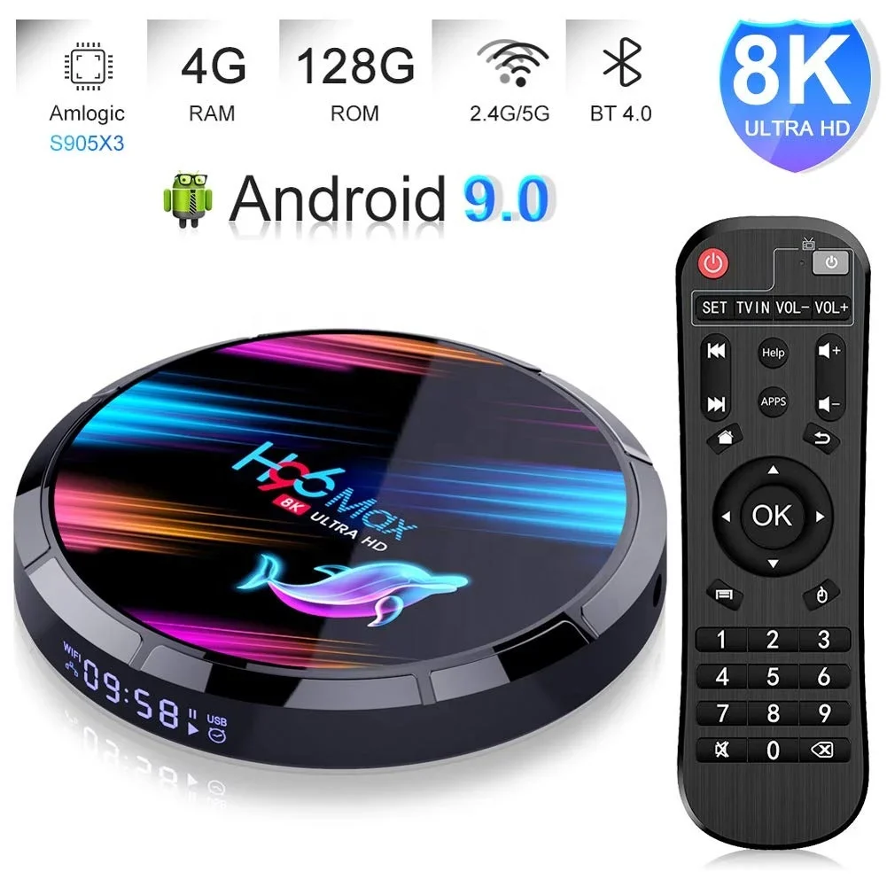 Yinzam Amlogic S905 8K Smart TV Box Android 9.0 Set Top Box / H96 Max Android TV Dongle  with BT Japanese TV 8K OTT Box