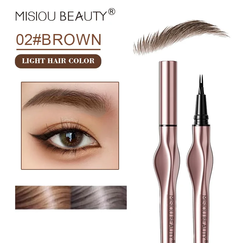 กันน้ํา Micro-Fork Eyebrow ปากกา 0.3mm Dual PRONG TIP 24H TATTOO-เช่นคราบ Smudge PROOF & น้ํามันสําหรับผมจังหวะคิ้ว
