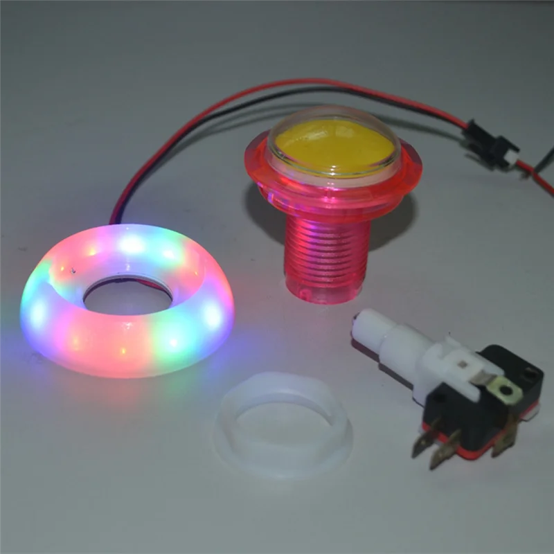 

Popular 10-Unit Pack Colorful LED Lights Arcade Push Buttons, RGB Flash For Swing Cars And Amusement Devices, 12V;