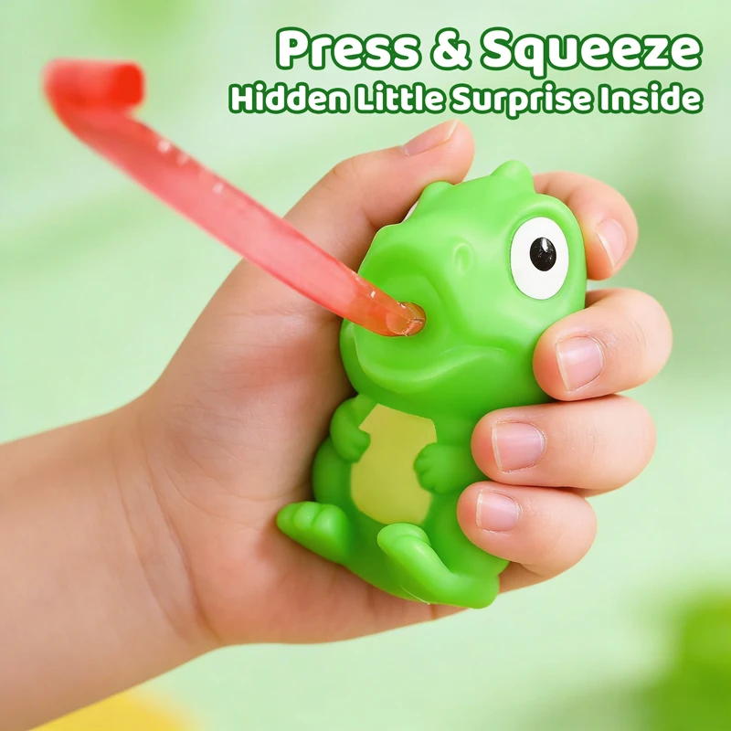Funny Pinch Frog Dinosaur Sticking Tongue Out Relieve Stress Toy Creative Animal Sensory Stress Relief Fidget Toys Kids Gifts