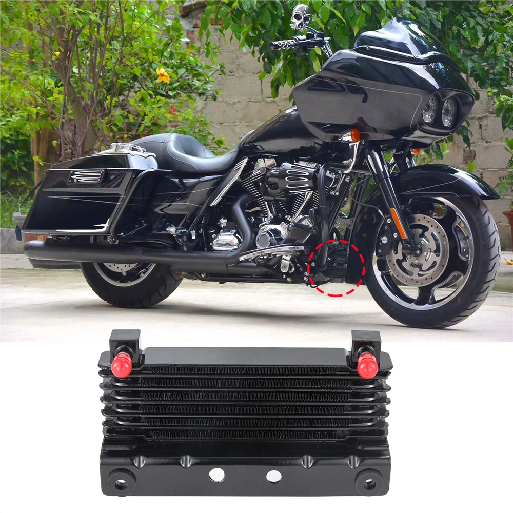 Motorcycle Oil Cooler Radiator Water Tank for Harley Touring Road King Road Electra Street Glide FLHR FLHTC 2009-2016