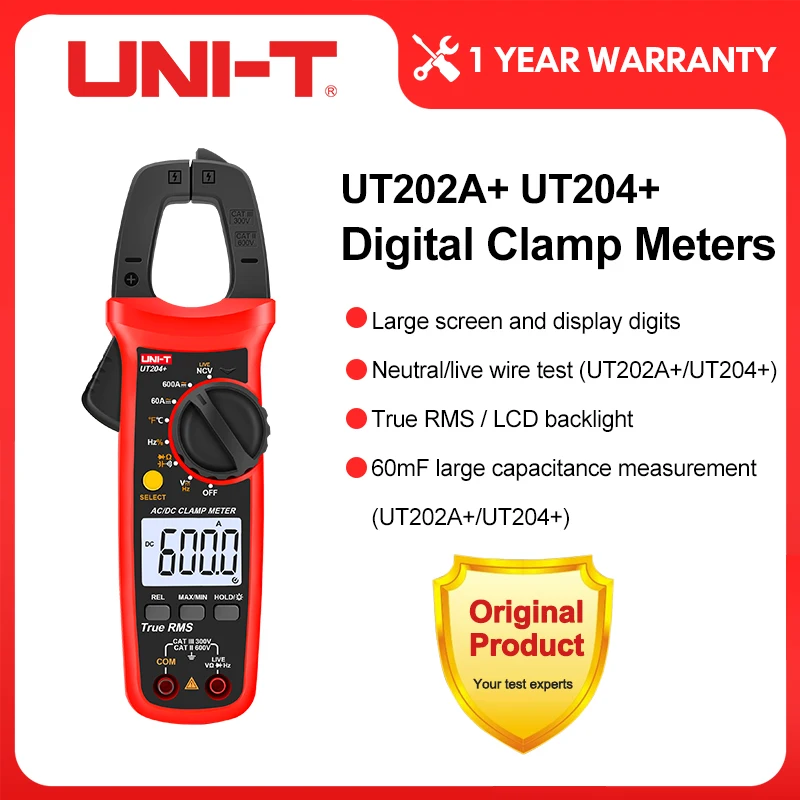 

UNI-T Digital Clamp Meter AC Ammeter Frequency Resistance Tester Electrician Instruments Clamp Tool