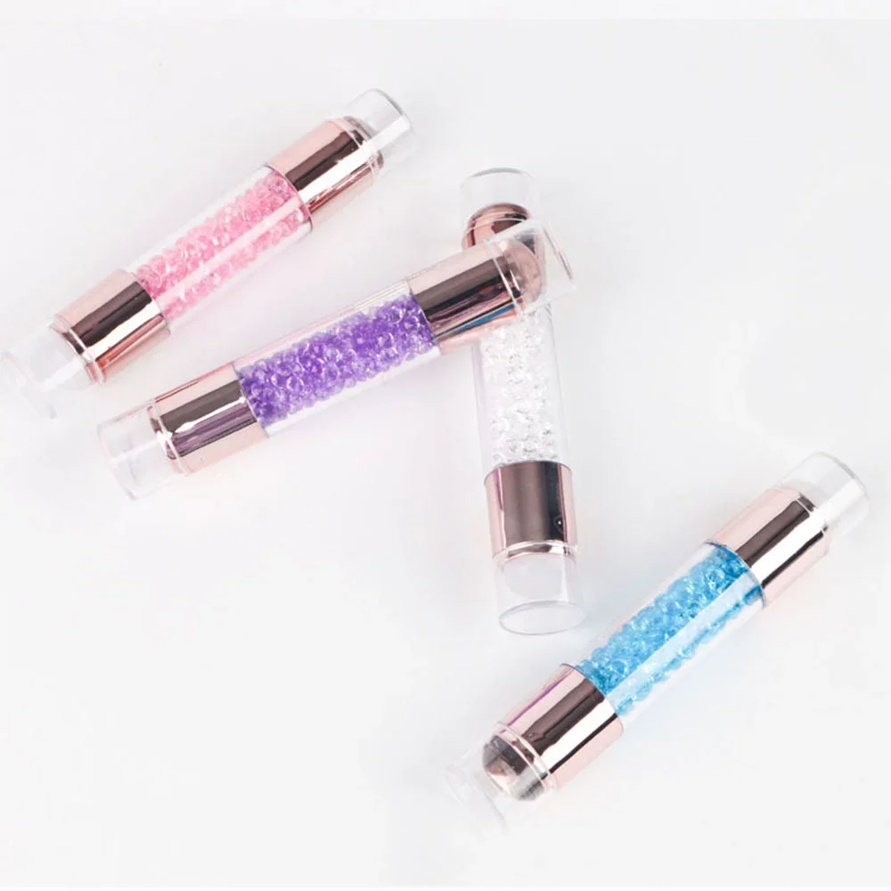 เครื่องมือประทับเล็บ ซิลิโคนสองด้าน สำหรับงานศิลปะบนเล็บ อุปกรณ์เสริมสำหรับมืออาชีพ