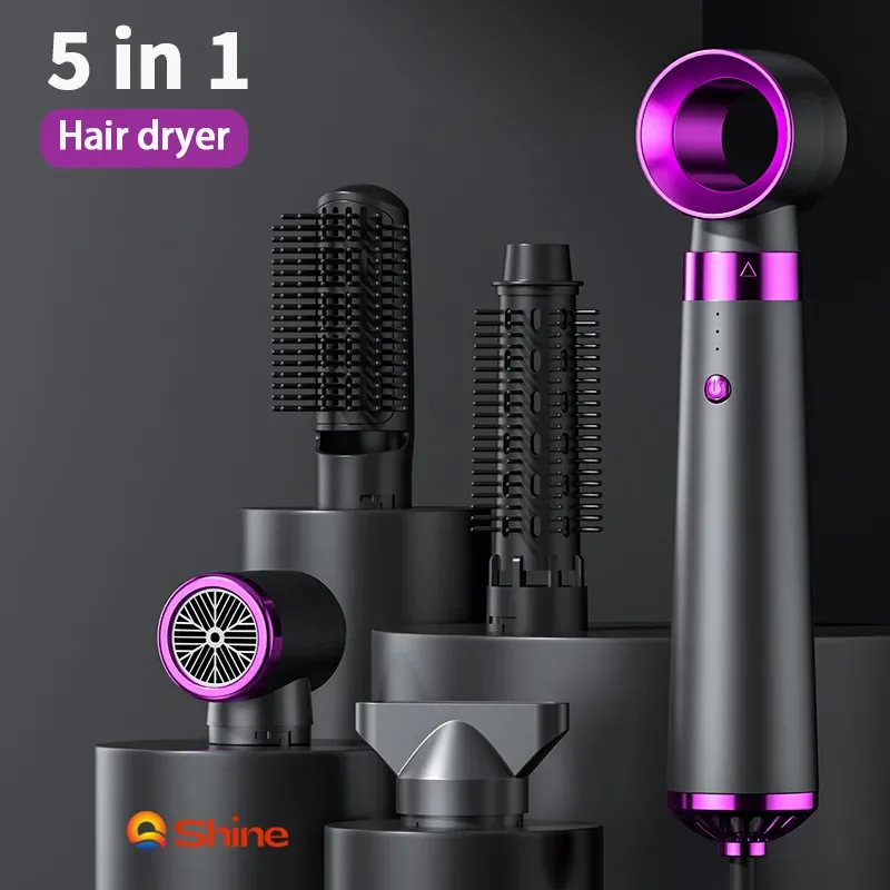 

Hair Dryer 5 in 1 Hot Air Comb Function Professional Electric Hair Brush Multifunction Salon Style Tool Fast Dry Blow Dryer