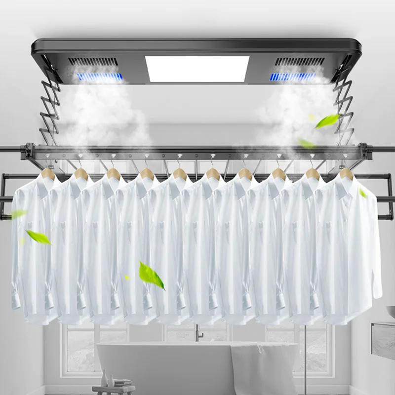 Automatic Ceiling Electric Foldable Laundry Clothing Drying Hanging Rack Heating Air Remote Control Clothes Dryer