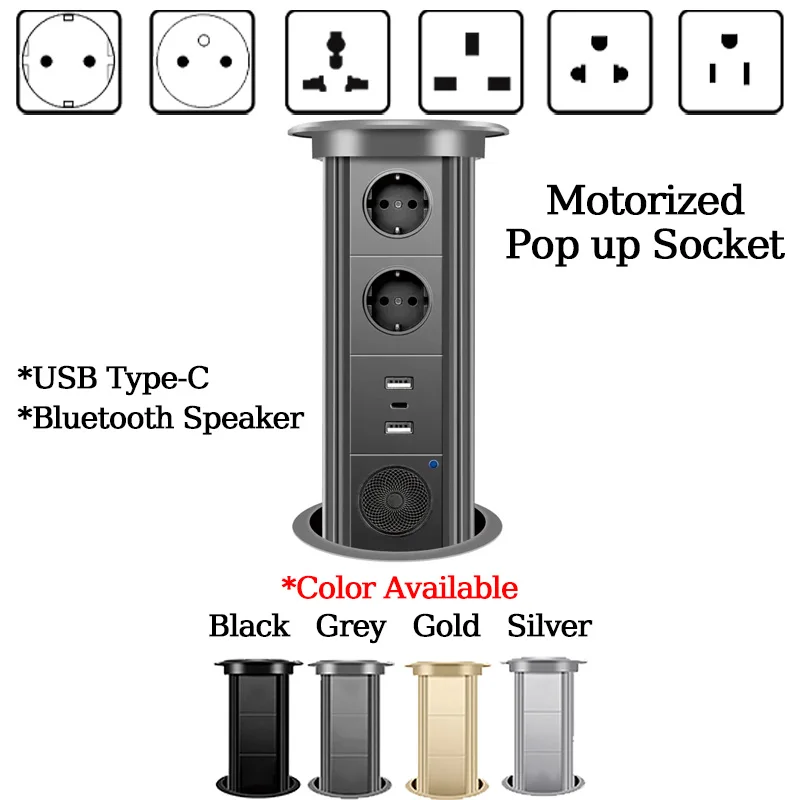 Gniazdko biurkowe wielowarstwowe biurkowy stół roboczy usb EU FR rozszerzenie usb smart power pop up kuchnia elektryczne gniazdo wieżowe