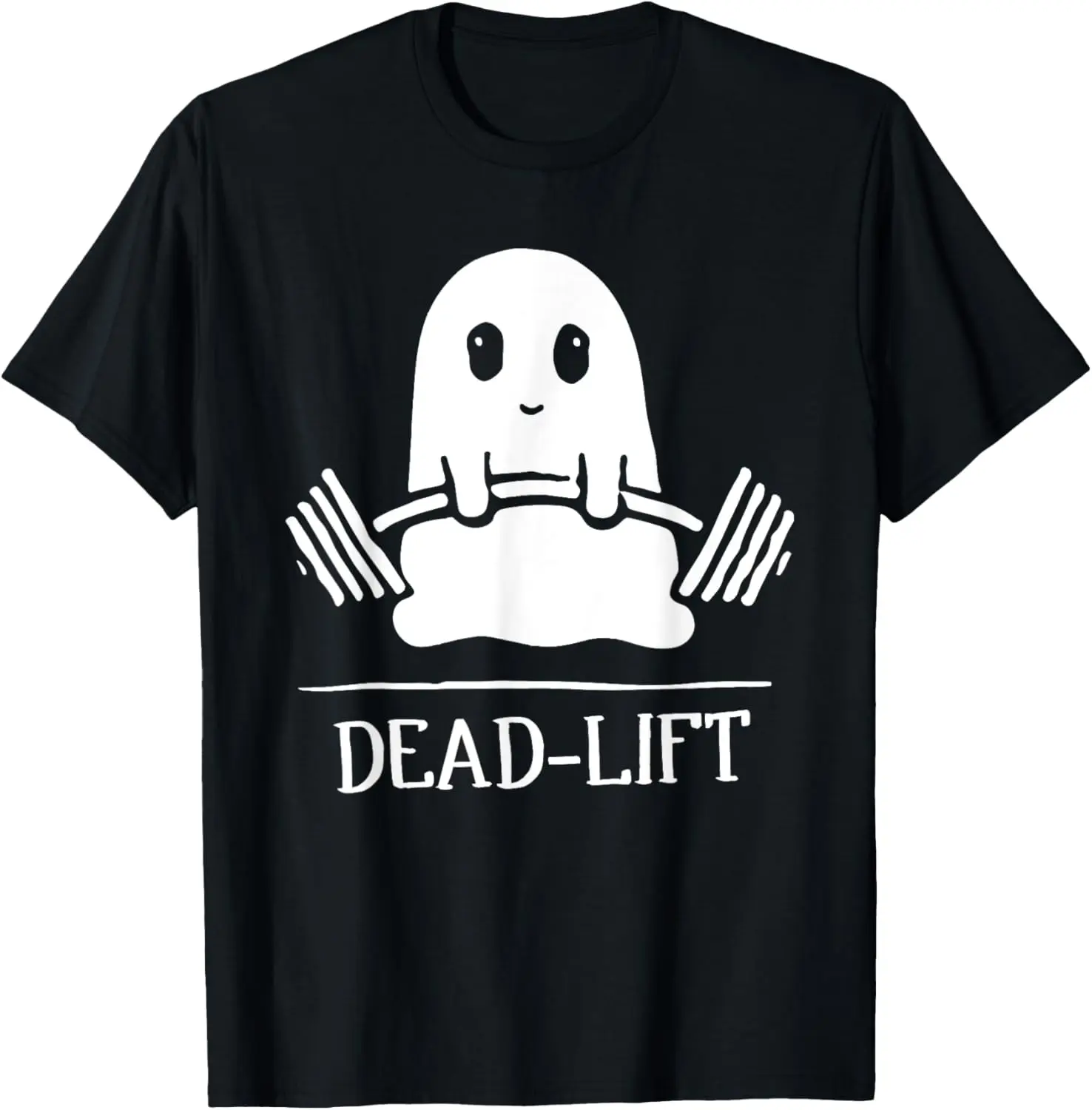 Dead Lift Funny Ghost Gymer Halloween Weight Lifting Workout T-Shirt