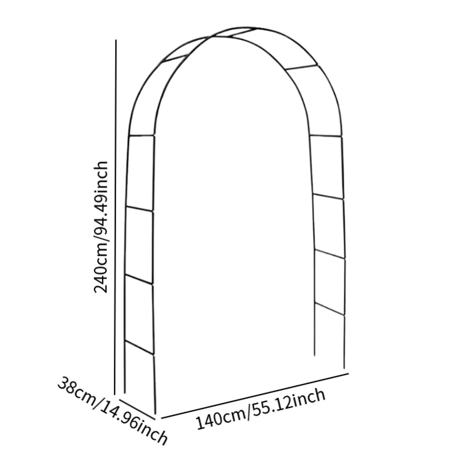 DIY Metal Garden Arch Trellis Flowers Frame Support for Ceremony Lightweight