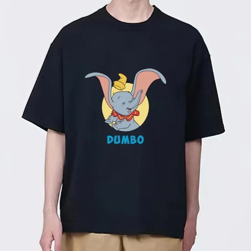 MINISO Disney Dumbo T Shirt Women Couple Combination Clothes Short Sleeve Collar Fashion Man Cotton