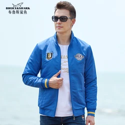 Spring Autumn New Men‘s Thin Jackets Empty Inner Embroidery Bruce&Shark Men's Coats  Loose Fashion Casual plus size 4Xl Male