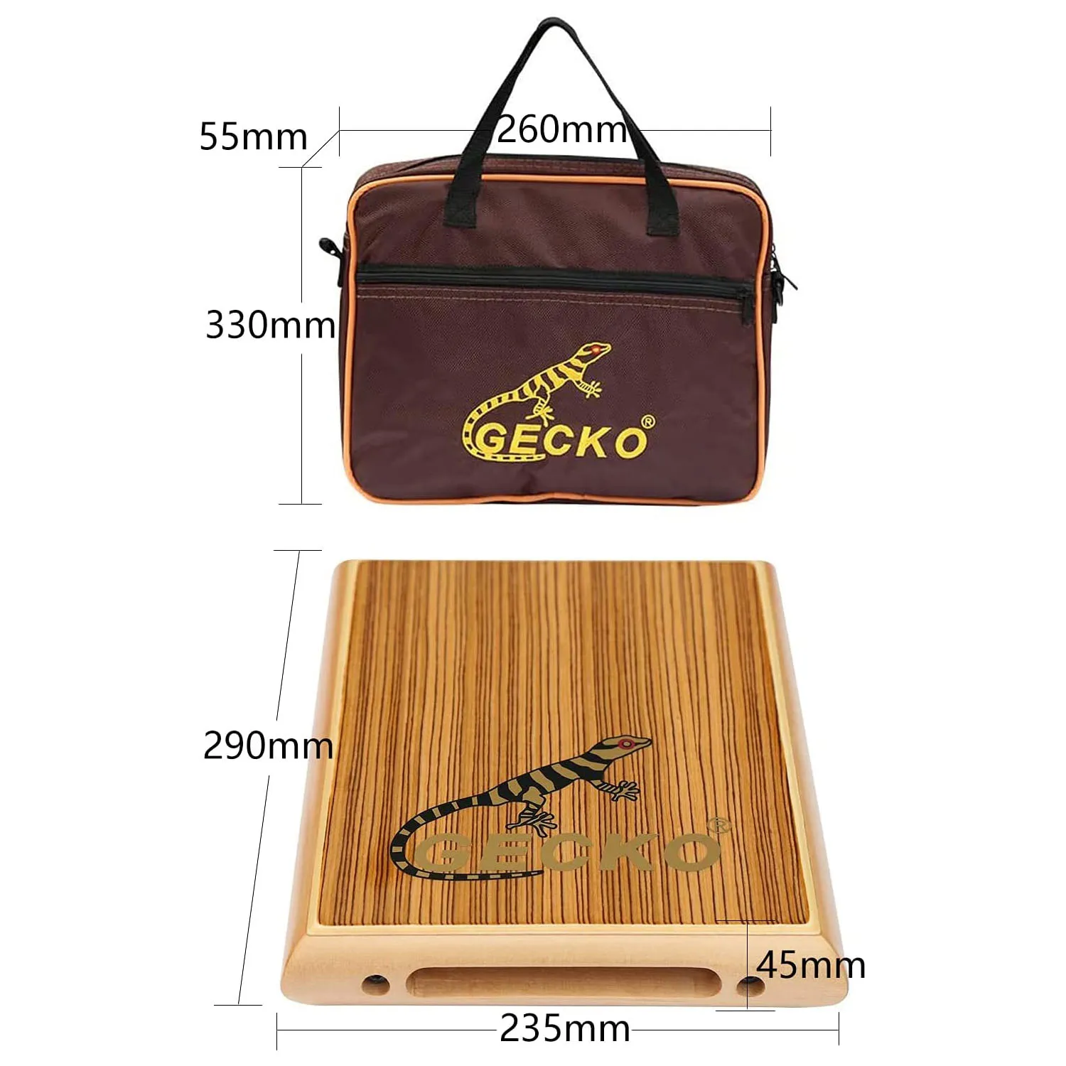 

Box Drum Cajon Drum Compact Travel Cajon Flat Hand Drum Tambourine Persussion Instrument with Adjustable Wrench Carrying Bag