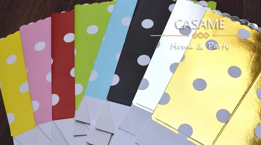 12 قطعة الفشار صندوق ملون شيفرون المشارب دوت الذهب هدية صندوق حفلة لصالح الزفاف البوب الذرة طفل أكياس الديكور الطرف المسروقات