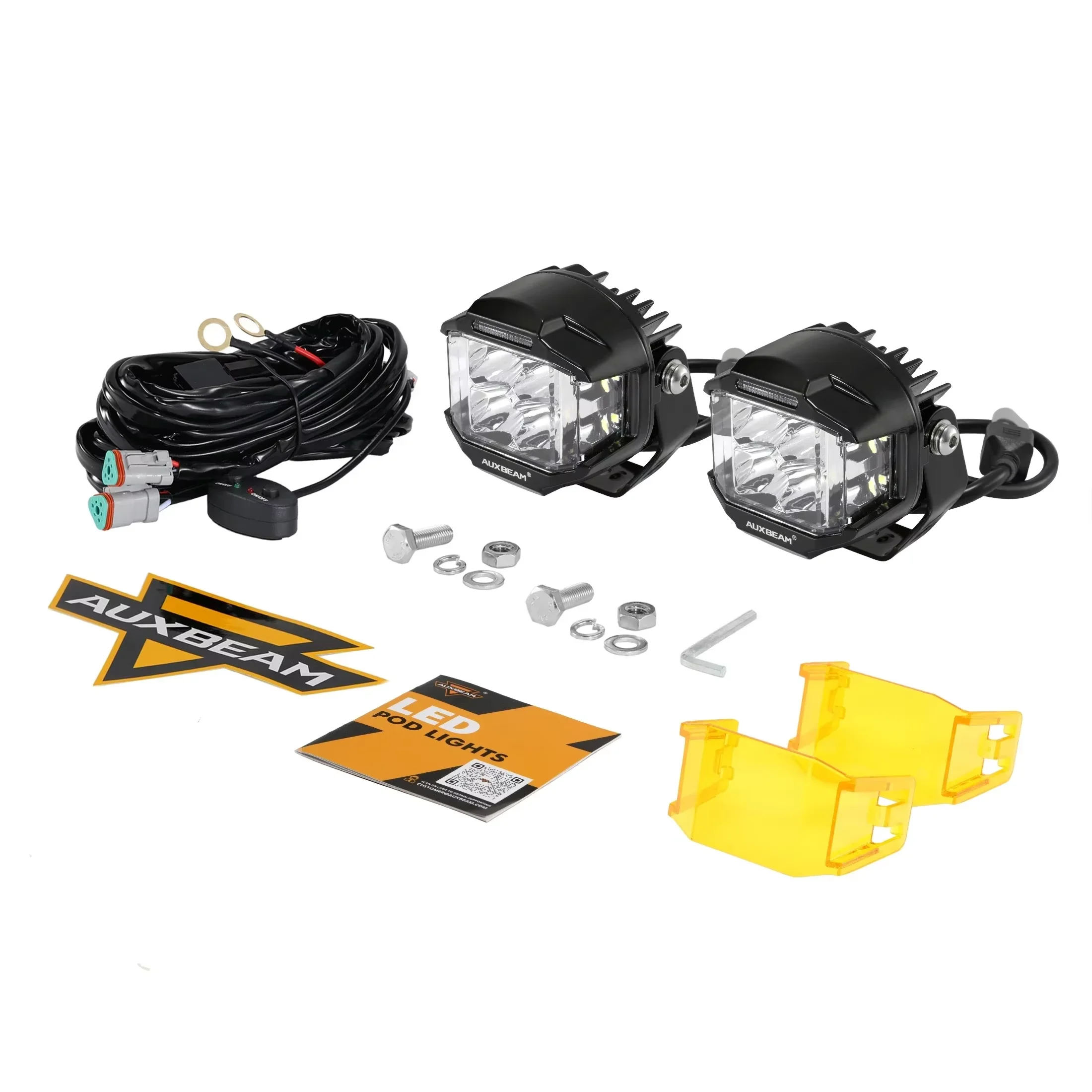 AUXBEAM V-MAX シリーズ 4 インチ 92W LED ワークライト アンバー
