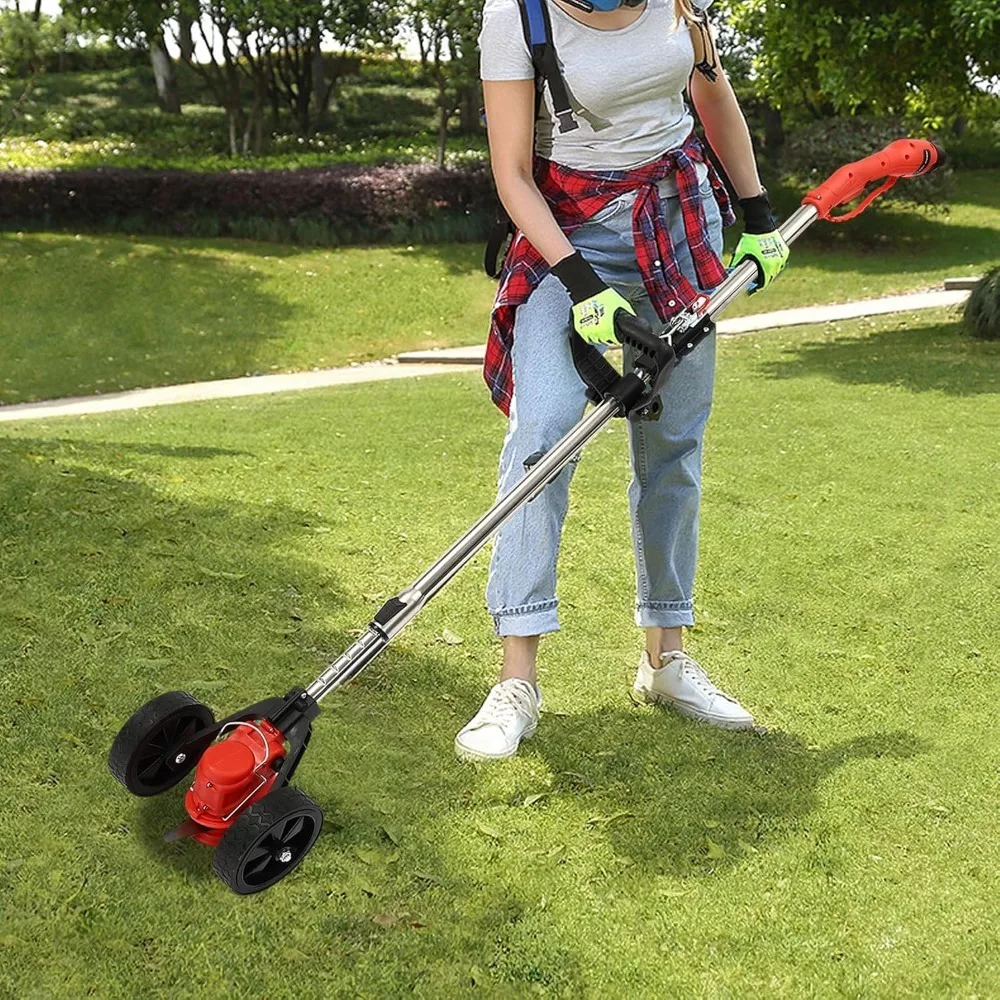 

Cordless Grass Trimmer/Edger Battery Powered Lawn Mower Folding Mower Grass Reel Pull Lawn Sweeper for Garden Yard Park ﻿