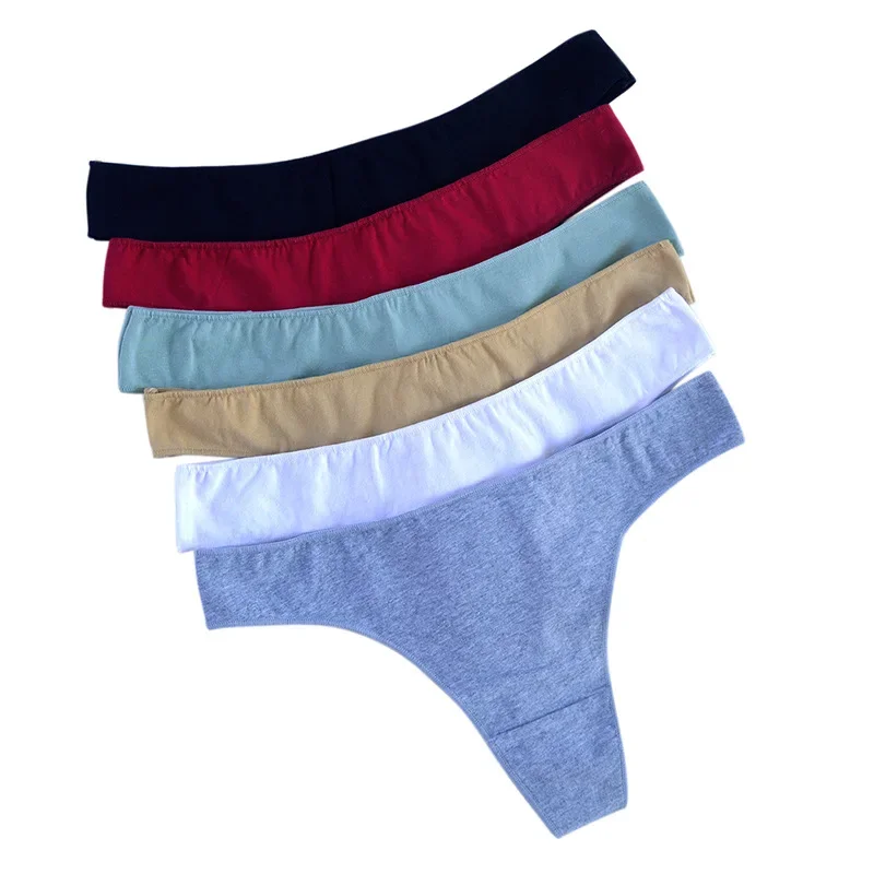 1 Uds. Tangas de algodón para mujer, bragas deportivas transpirables, ropa interior de cintura baja, lencería Sexy para mujer, Tanga de Color sólido