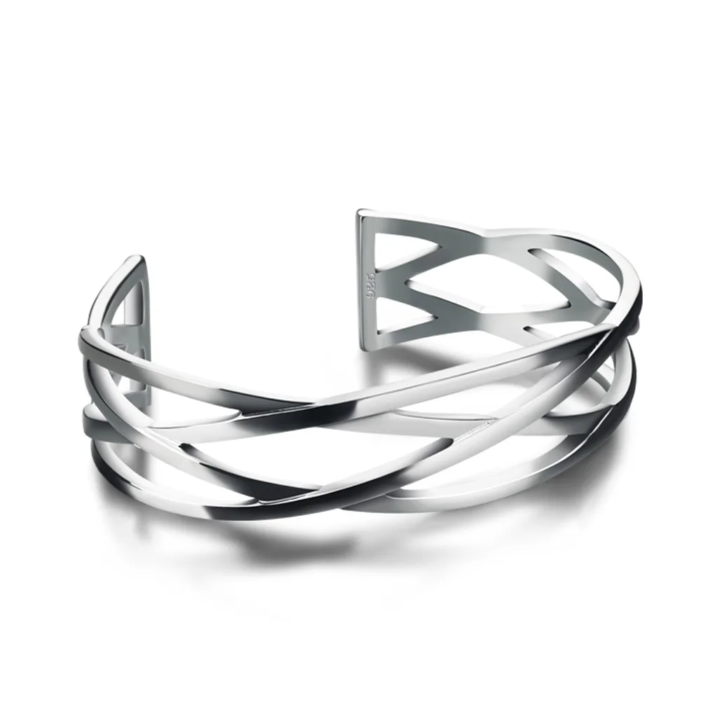 Bohemia 925 Sterling Silver Cross Mesh Charm Bracelets & Bangles For Women Adjustable Bracelet Pulseira Feminina Jewelry Gift 6
