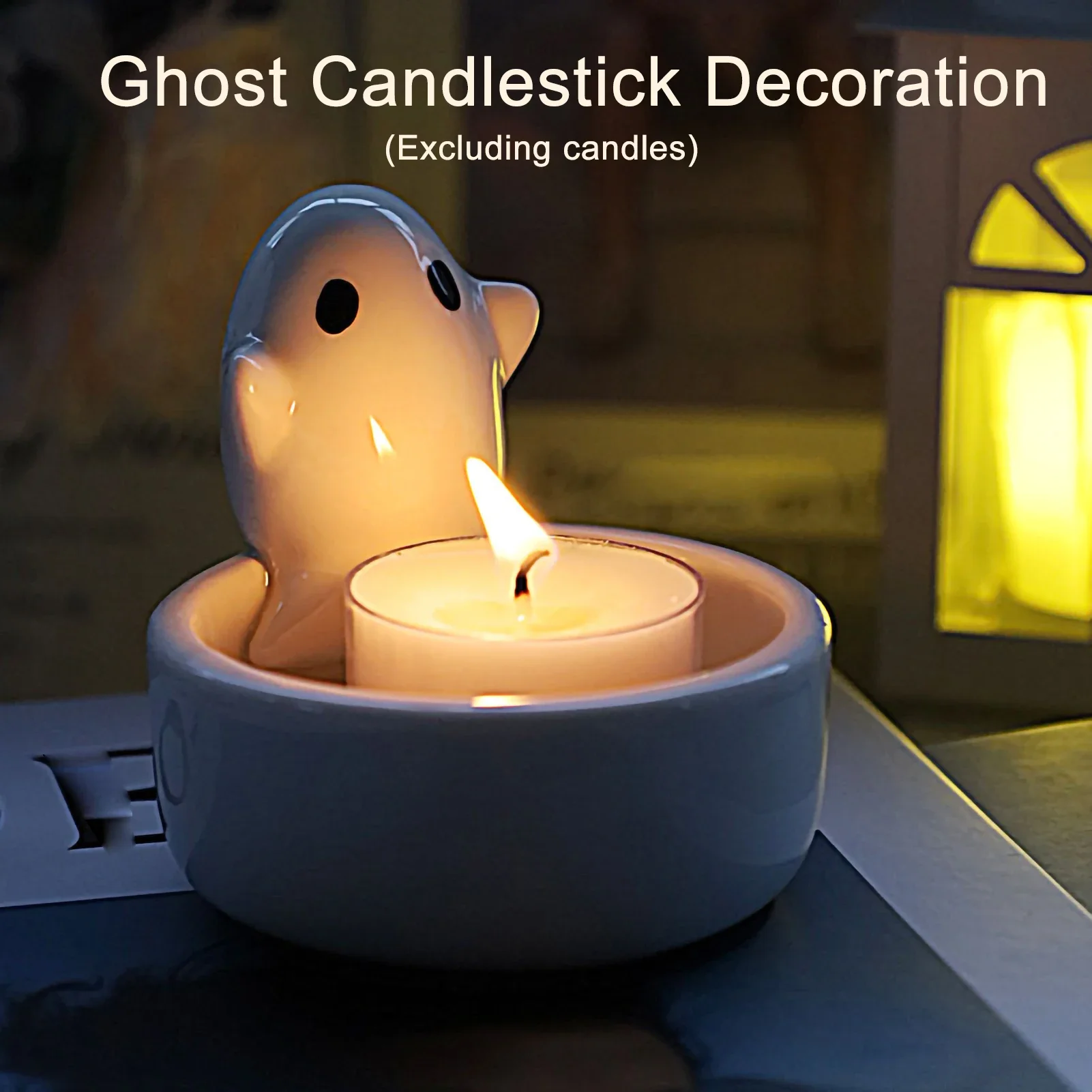 Ghost Candle Holder Cute Candlestick Creative Aromatherapy Candle Holder High Tempe Cartoon Candlestick Decoration 2024