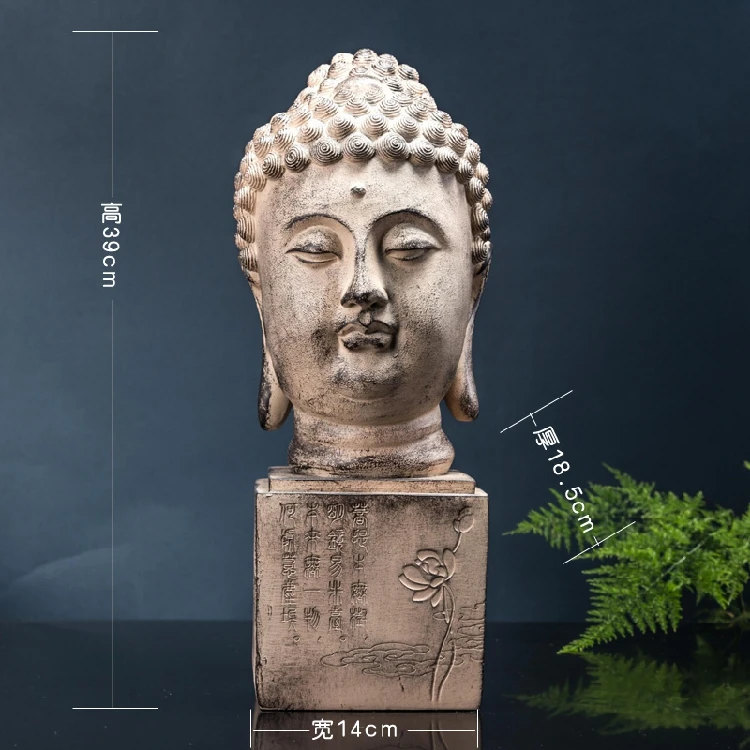 wholesale Buddha figure # TOP efficacious HOME family Talisman Buddhism Retro Ornamental statue-39cm large