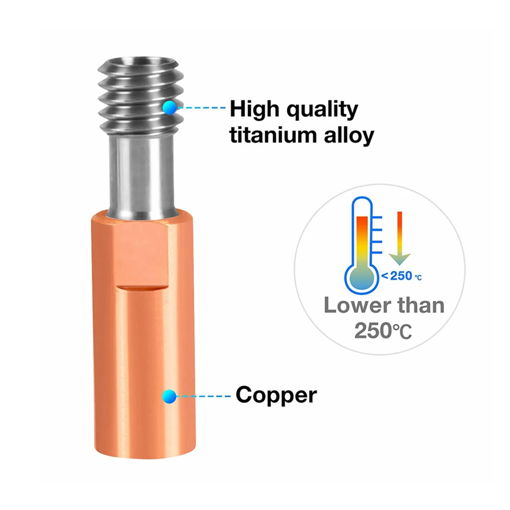 Ender 3 Heatbreak 4.1 alesaggio in lega di titanio e ugello per gola in rame per Ender 3 V2 Ender 3 Pro CR10 Series stampante 3D Hotend