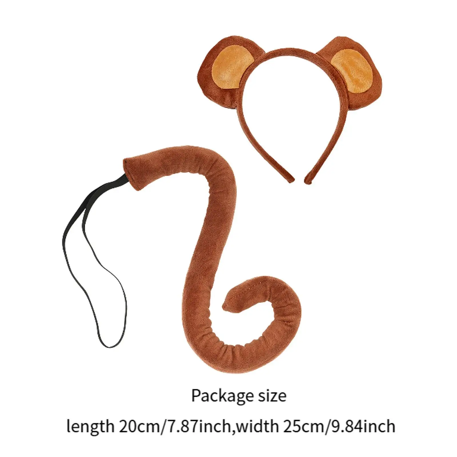 Aap oren en staart set lichtgewicht volwassenen kinderen dieren kostuum hoofdtooi voor rollenspel vakantie kerst carnaval foto rekwisieten