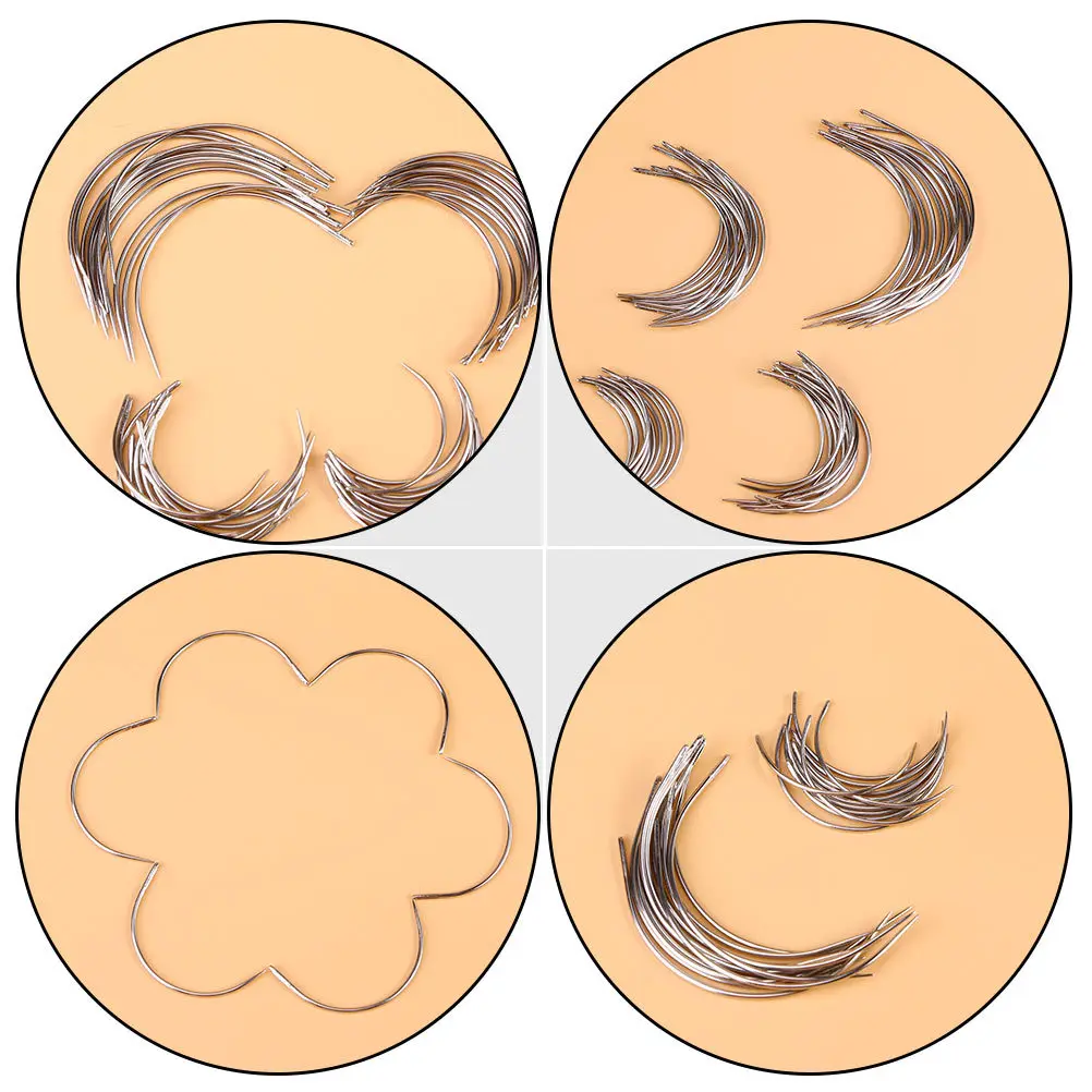 

96pcs Big Eye Curved Needles Stainless Steel C Type For Making Sewing Repair Craft Diy Projects Sewing Needles