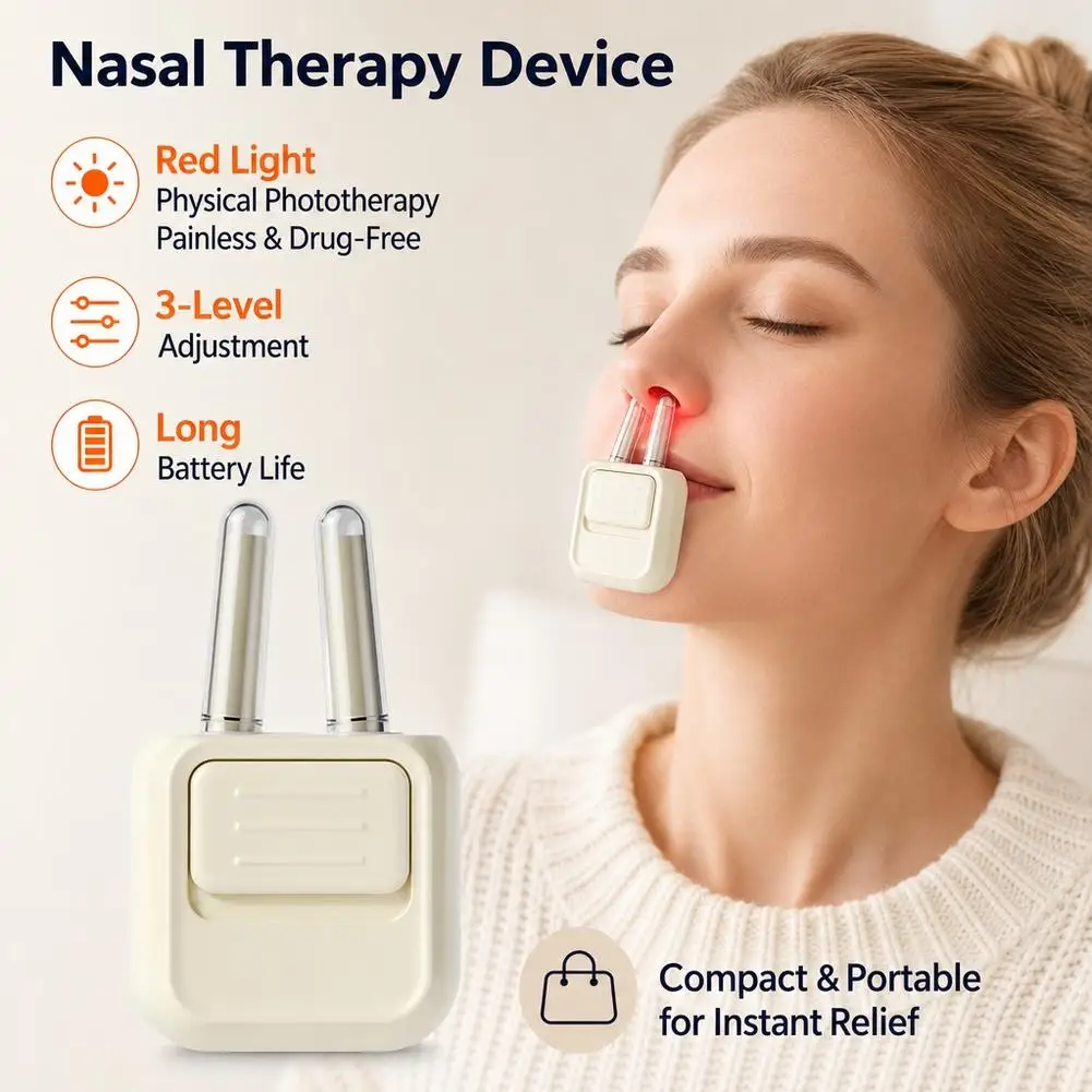 Nasal Breathing Device Smart Red Light Nasal Care Device Portable Rechargeable Nasal Care Breathe Freely Comfort Device