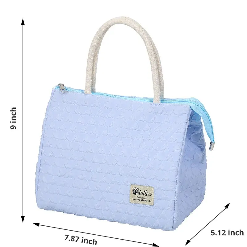 1pc Portable Lunch Box Bag Shopping Bag New Fashionable Simple Large Capacity Waterproof Bag Insulation Belt Rice Bag