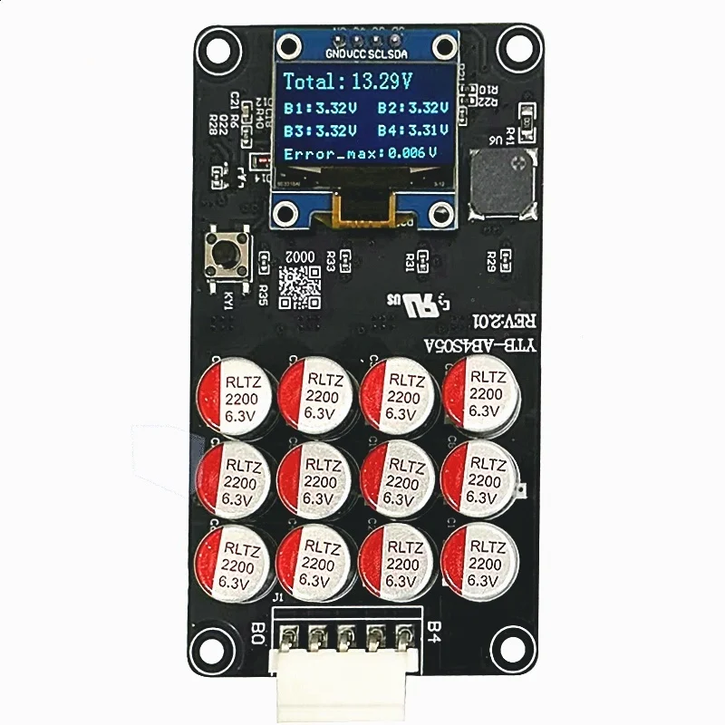 New Lithium Battery Active Balancer 5.5A 4S 12V Li-Ion/Lifepo4/NCA Equipped with OLED Screen Battery Capacitor Balancer-DTA9